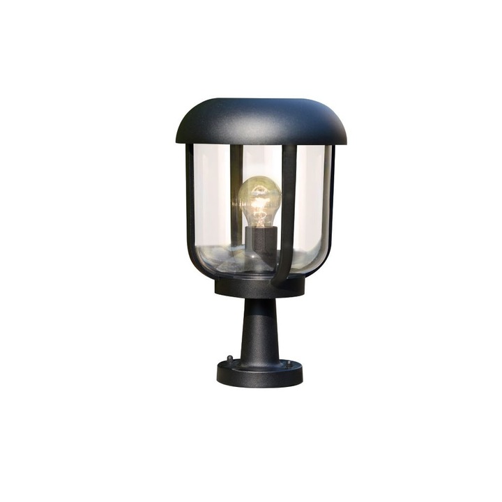 Stalp de iluminat Klausen Tolson2l, negru, H37,5cm, 1XE27, aluminiu, IP44
