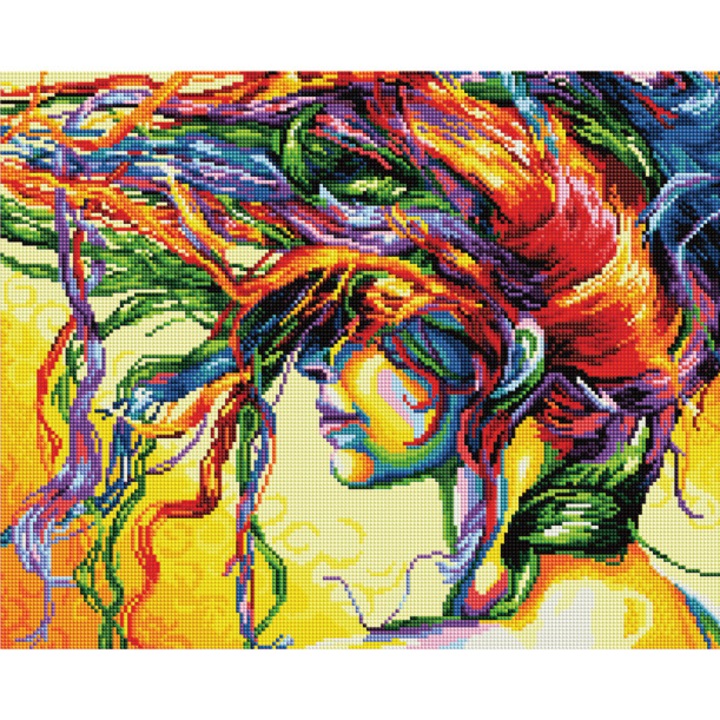 Set goblen cu diamante, cu sasiu, Vise colorate, 40x50 cm