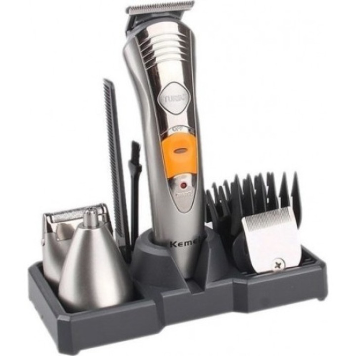 Set tuns profesional 7 In 1, Kemei, Lame otel inoxidabil, Gri/Argintiu