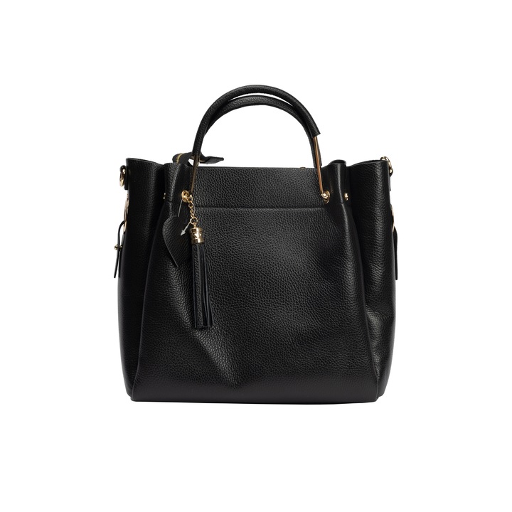 Poseta dama, piele, Toro Nero, Ilinca, negru