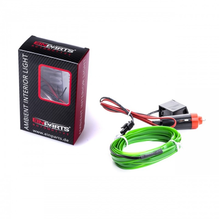 Banda LED pentru auto, Einparts, Interior, Panou bord/usi/scaune, 2 m, Verde