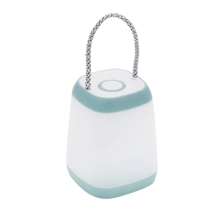 Felinar portabil camping, CRT, Pro Camp, Led, Lumina calda, 3 nivele de iluminare, Alb/turcoaz