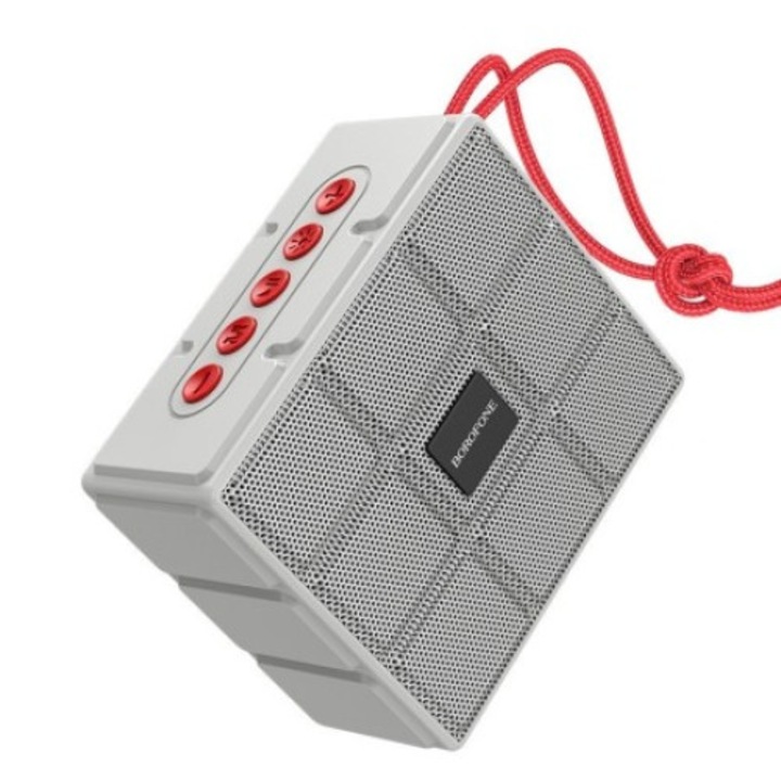 Boxa portabila, Borofone, Bluetooth, 5W, 4 ore de functionare, Gri