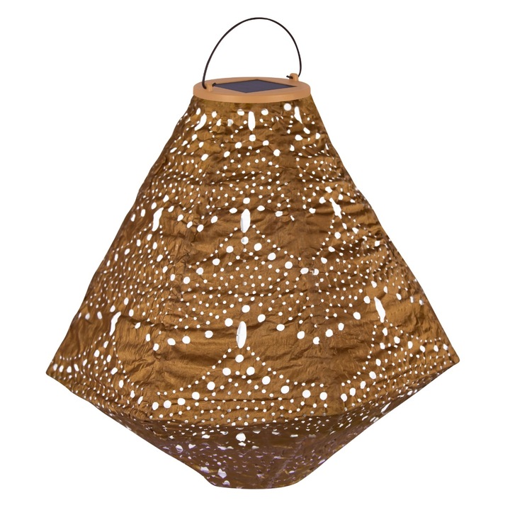 Pentagon napelemes lámpa LED-del, VONROC, GL505XX, 300x300mm, Időjárásálló, arany