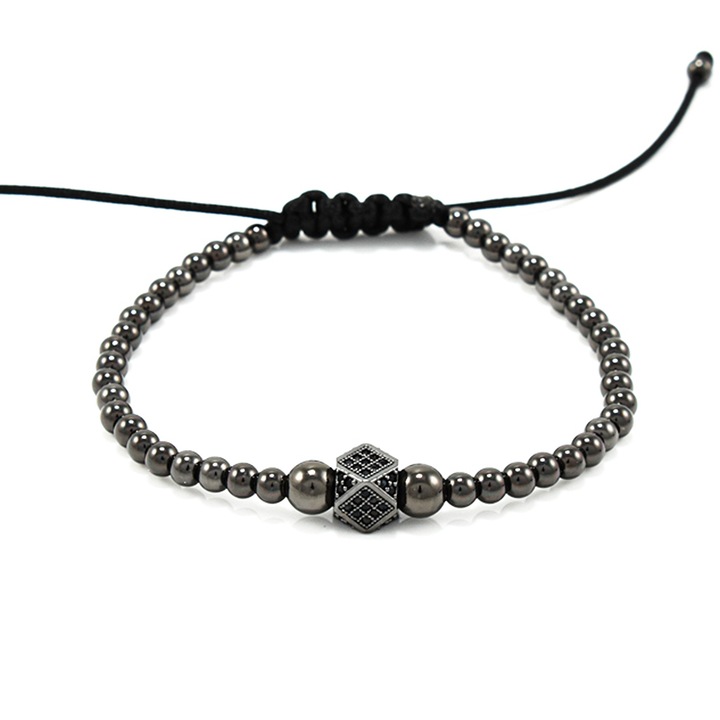 Bratara barbati Cubic Zirconia Polygon