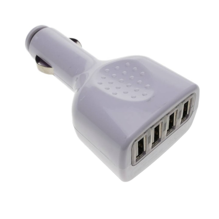 Autós töltő 4 X USB-vel, Univerzális töltő, Fehér