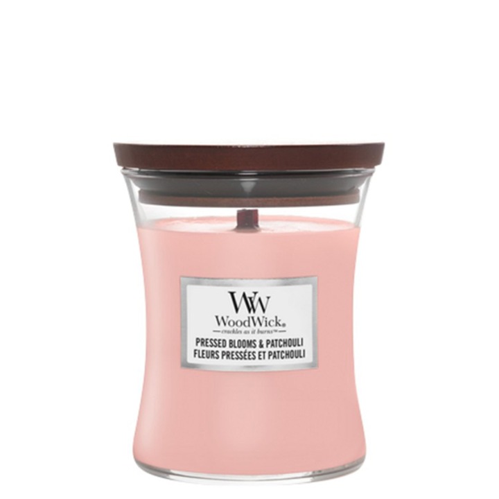 Woodwick Pressed Blooms & Patchouli illatos gyertya 275 g