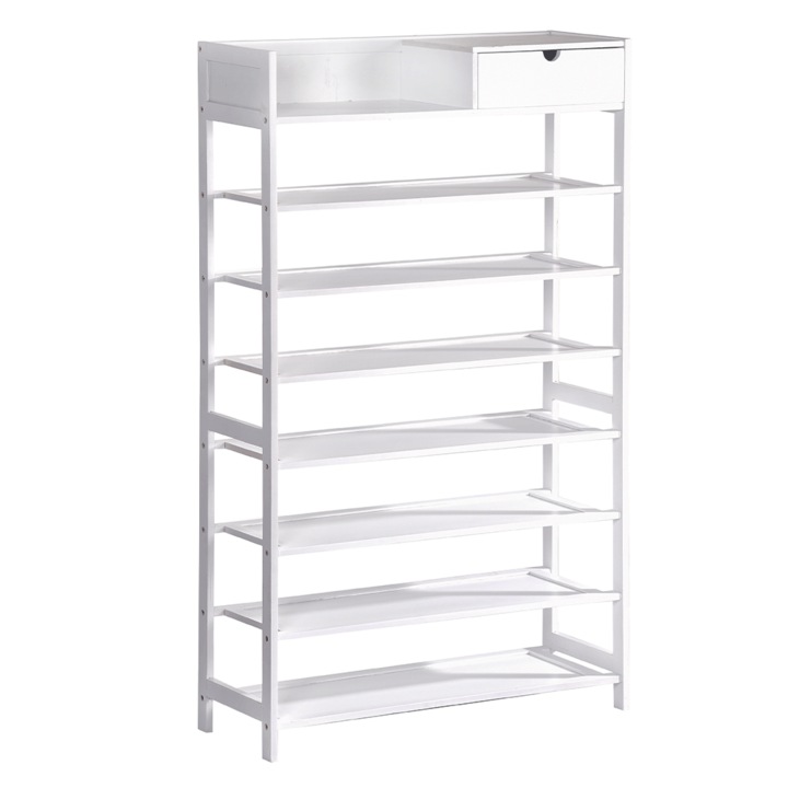 Pantofar bambus alb Katley 70x25x117 cm