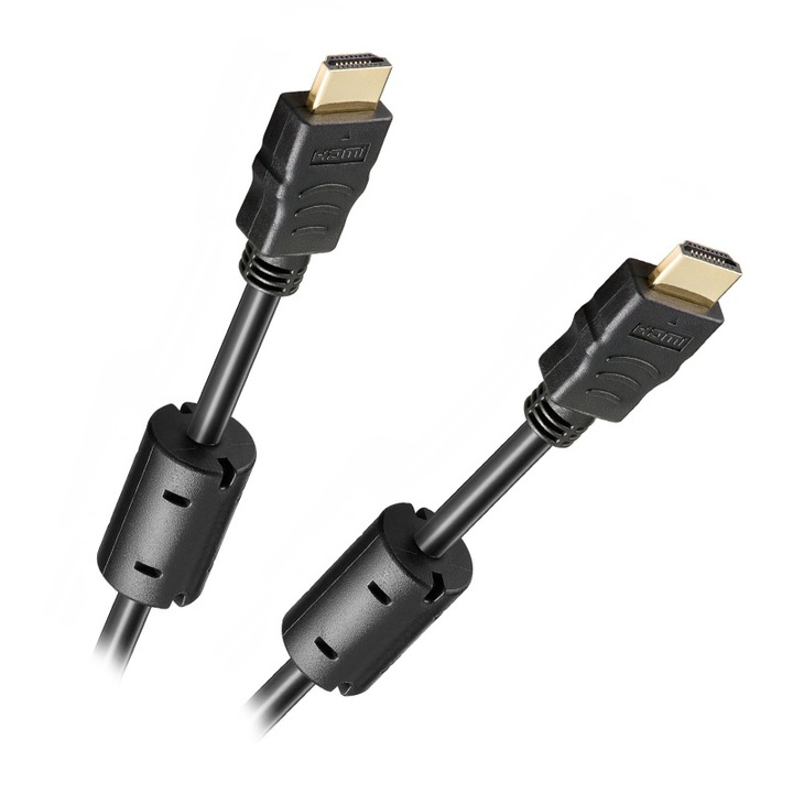 Kábel HDMI-duga – HDMI-duga, 4K Ultra HD 2160p 30 Hz, V2.0, kettős árnyékolás, 1,5M, fekete