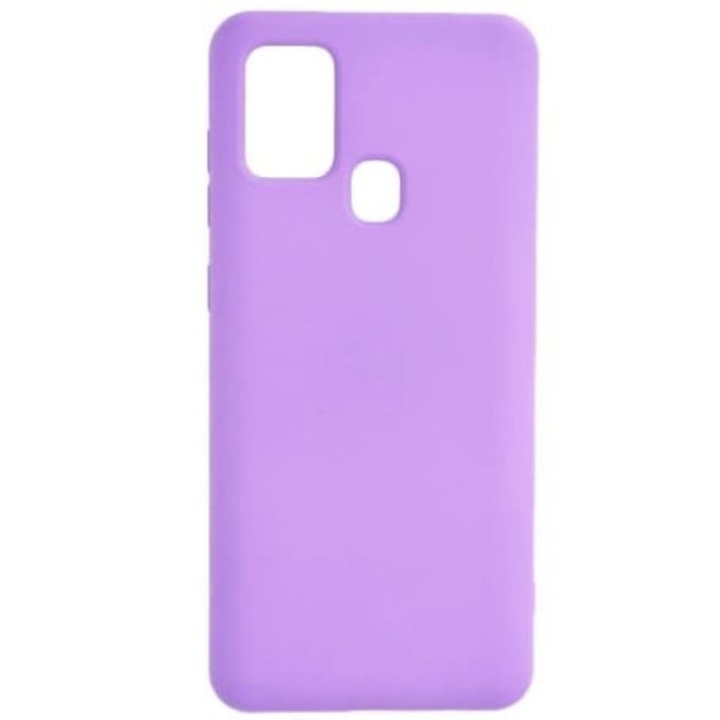 Протектор за Samsung Galaxy A21s, ултра тънък, лилав силикон, с кадифена вътрешност, защита на камерата, Paramount