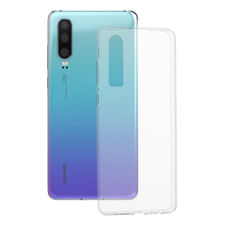 Кейс за Huawei P30, Techsuit Clear Silicone, Transparent