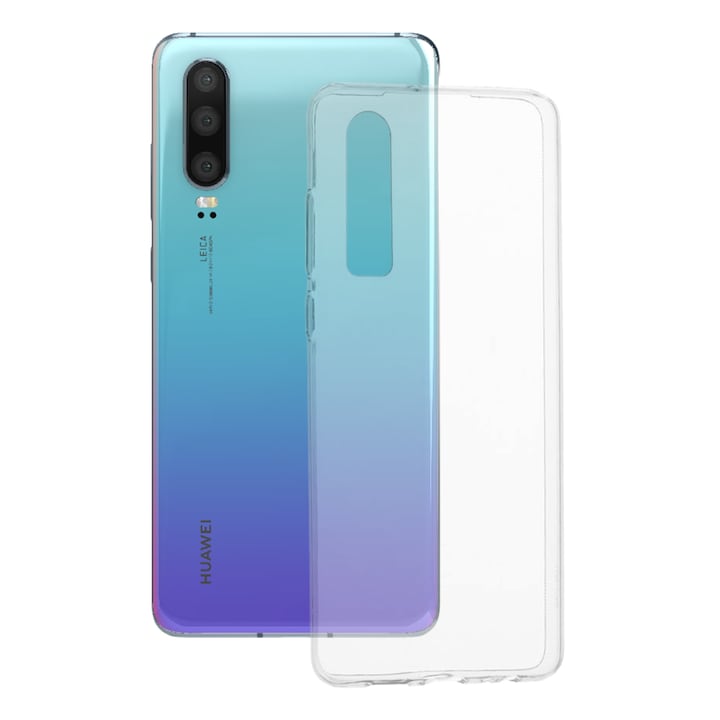 Кейс за Huawei P30, Techsuit Clear Silicone, Transparent