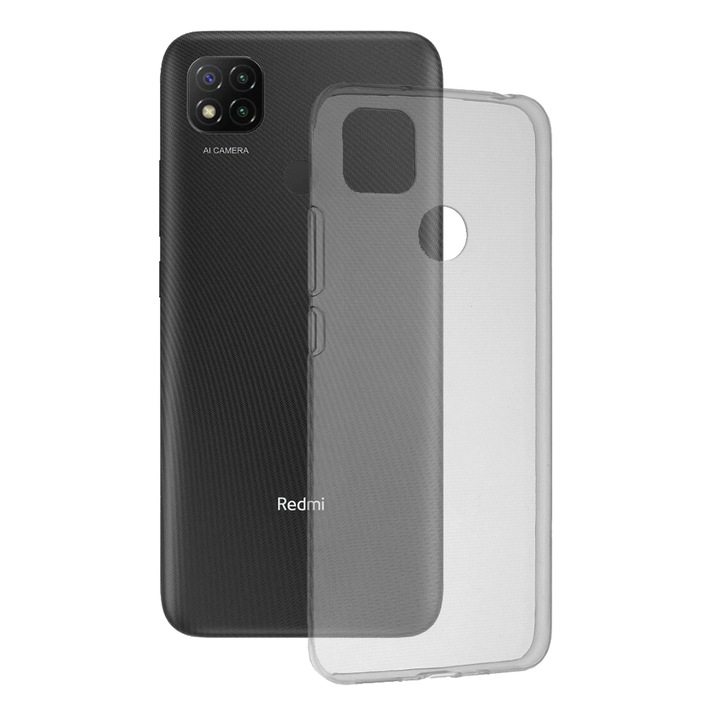 Защитен калъф за Xiaomi Redmi 9C/Redmi 9C NFC, Heavy Duty, Clear Silicone, O3762, Thermoplastic, Transparent