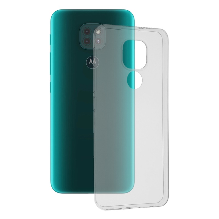 Husa de silicon compatibila cu Motorola Moto E7 Plus / Moto G9 Play, YOUniversal Gel Silicone, Transparenta