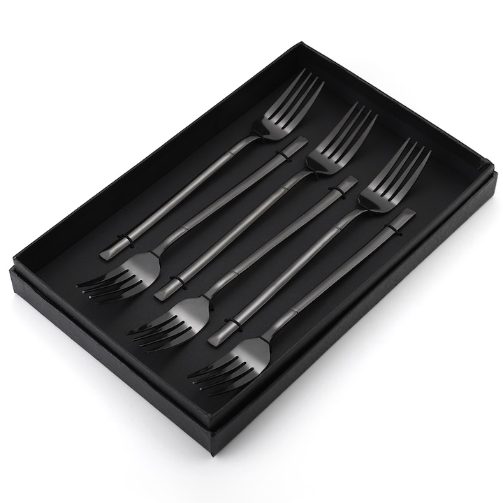 Set 6 furculite, stainless stel, TRENDY’S, black