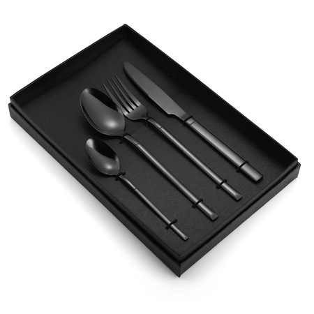 Set 4 tacamuri din inox, TRENDY’S, black