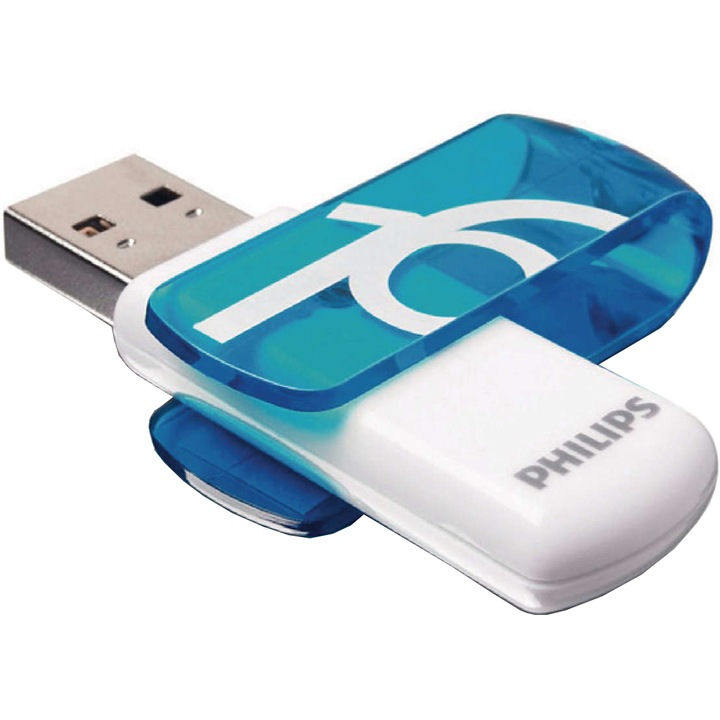 Philips FM16FD05B/10 USB memória, 16 GB, USB 2.0, Fehér/Kék