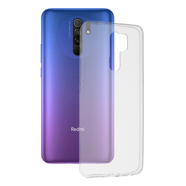 Кейс за Xiaomi Redmi 9, Techsuit Clear Silicone, Transparent