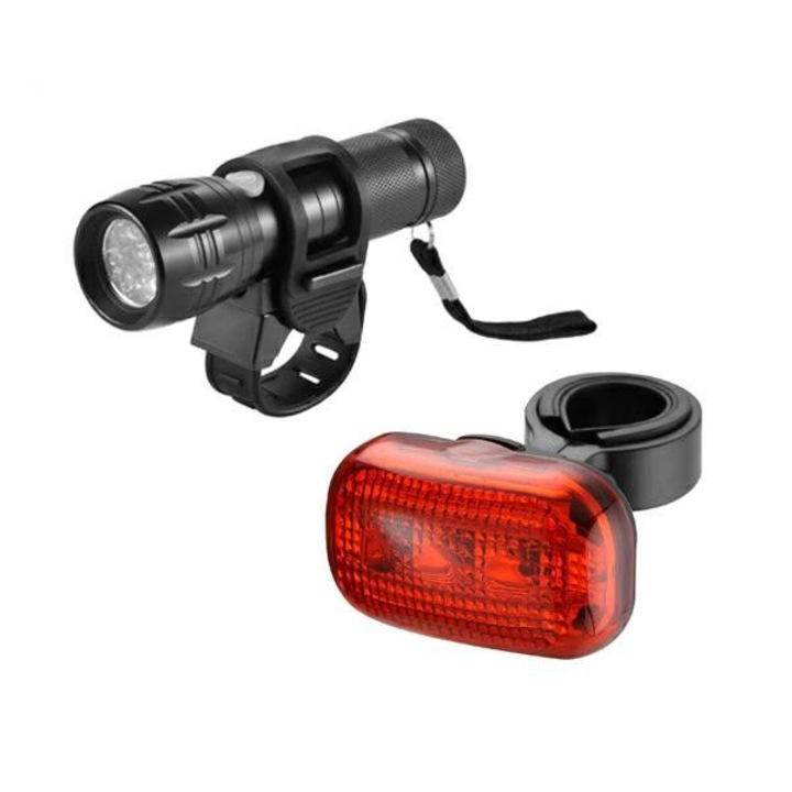 Комплект от 2 велосипедни фара, LED за предни и задни, Бял/Червен
