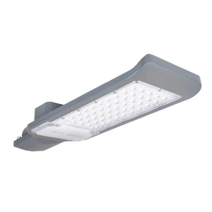 Lampa stradala LED, LVT, Aluminiu, Alb neutru (5000K), 50W, IP65, Gri