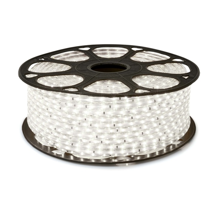 LED лента KOLORENO 2835, Силикон, Студено бяло (6000K), 230V, 60 LED, IP68, 6W, 1 м