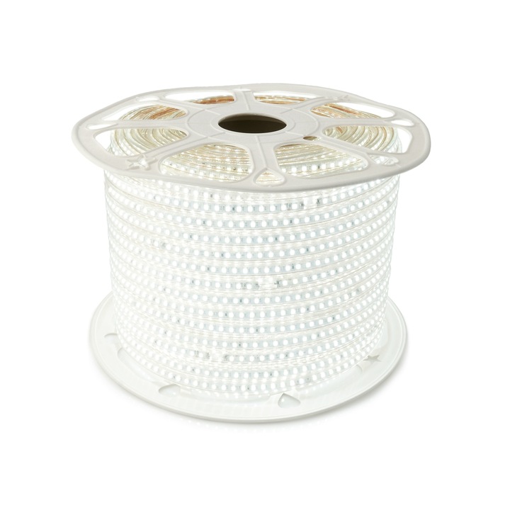 LED лента Koloreno, Силикон, 230V, 120 LED, IP68, 12W, 1м, Студено бяло (6000K)