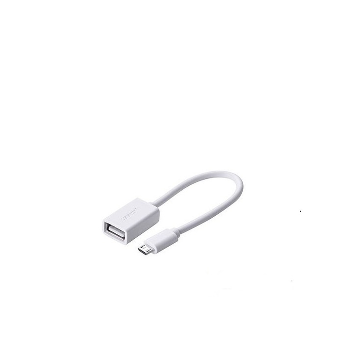 Cablu micro usb la usb 2.0, cu functie otg, Alb