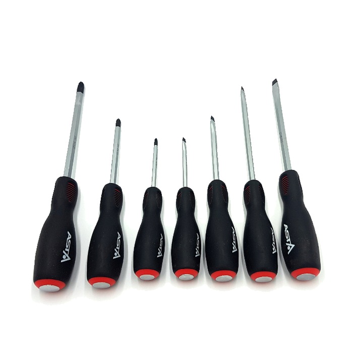 Комплект от 7 плоски и звездовидни отвертки 75 - 150 мм Asta