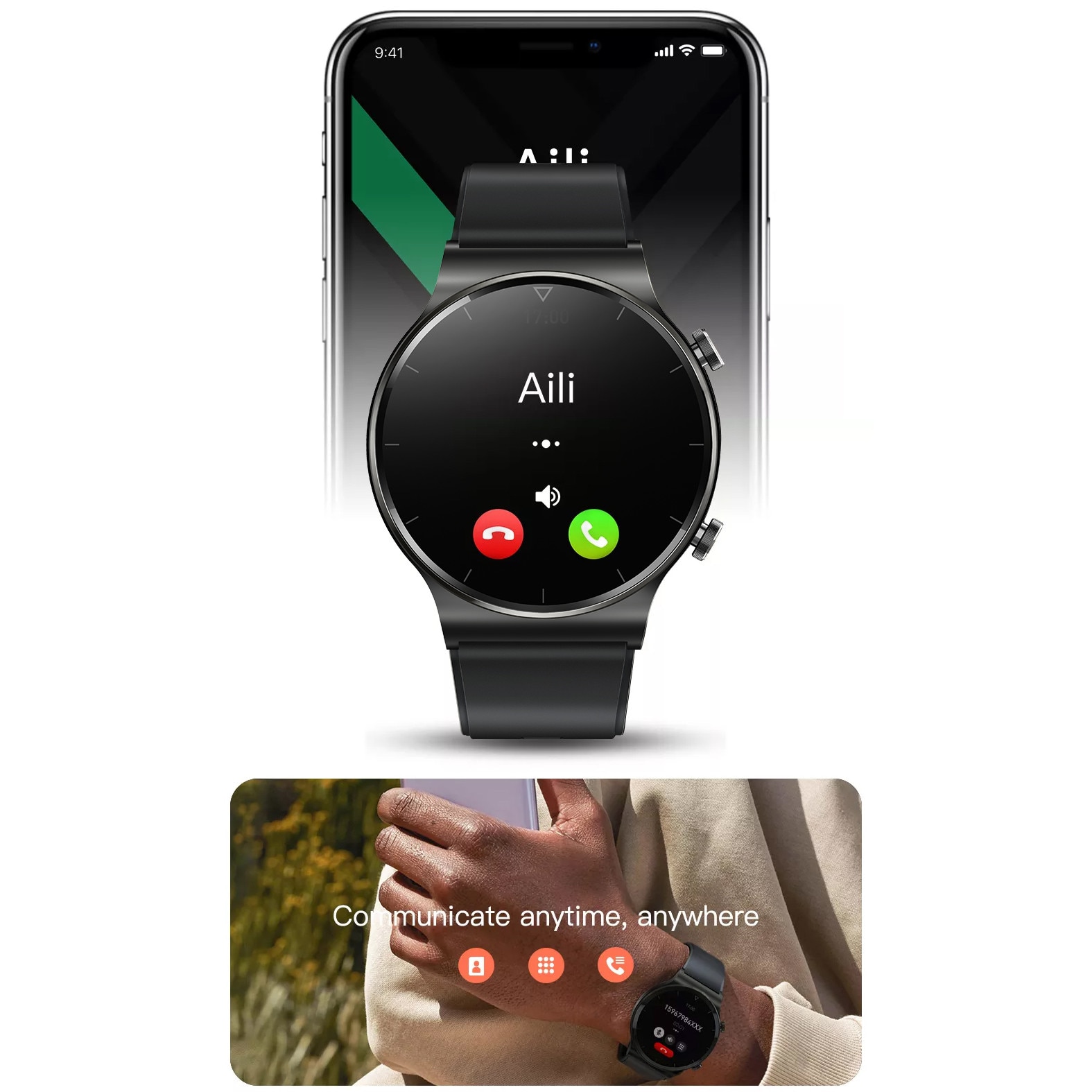 Smartwatch ZAFIT™, ceas si bratara fitness cu apel bluetooth, model PRO