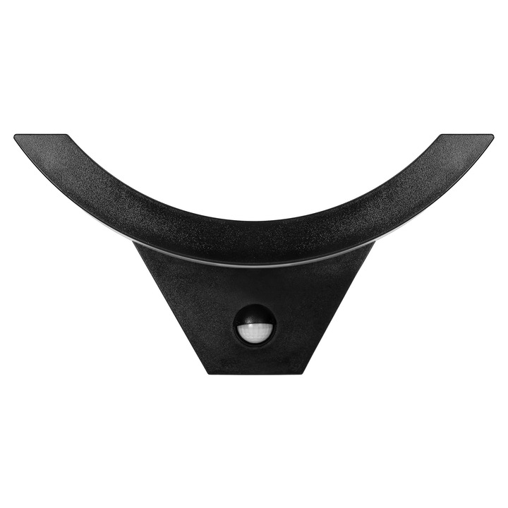 Aplica de gradina ADVITI Spinel AD-OP-6119BLPMR4, 10W, LED SMD, senzor de miscare si crepuscular, detectie 140°, 800lm, IP54, IK10, 4000K, negru