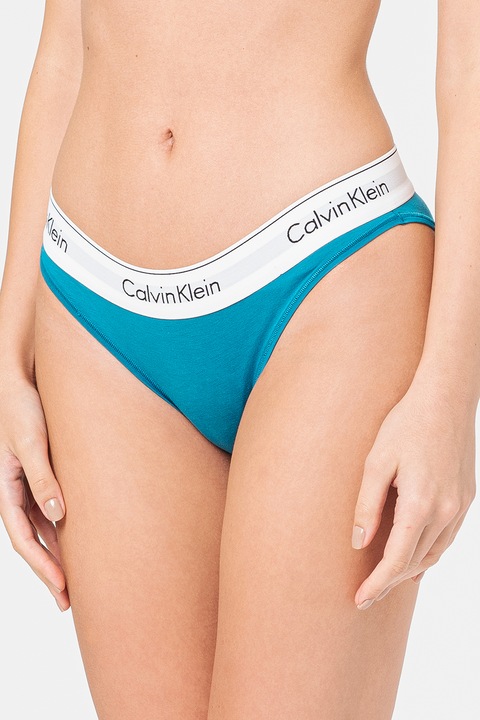 CALVIN KLEIN, Бикини с памук и модал, Петролно синьо