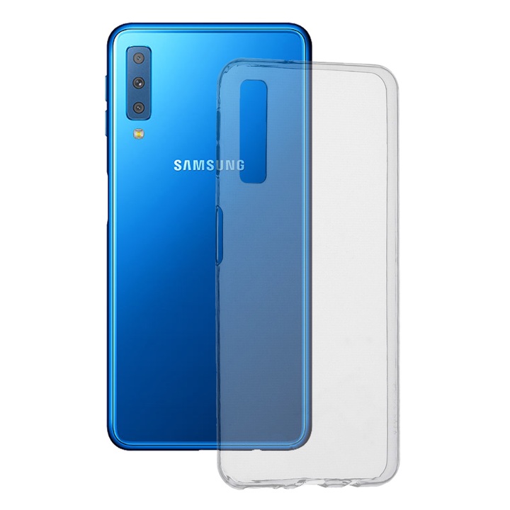 Husa silicon compatibila cu Samsung Galaxy A7 2018 Transparent