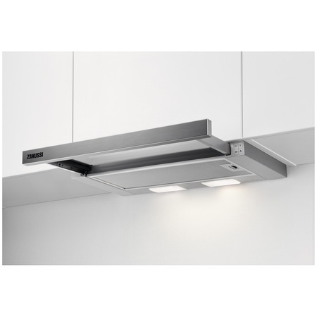 Hota telescopica incorporabila Zanussi ZFP216S, Putere de absorbtie 330 mc/h, 1 motor, 60 cm, Inox
