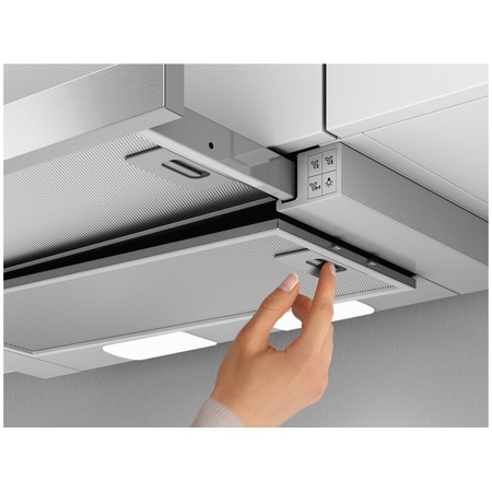 Hota incorporabila telescopica AEG DPB3632S, Putere de absorbtie 410 mc/h, 1 motor, 60 cm, Inox