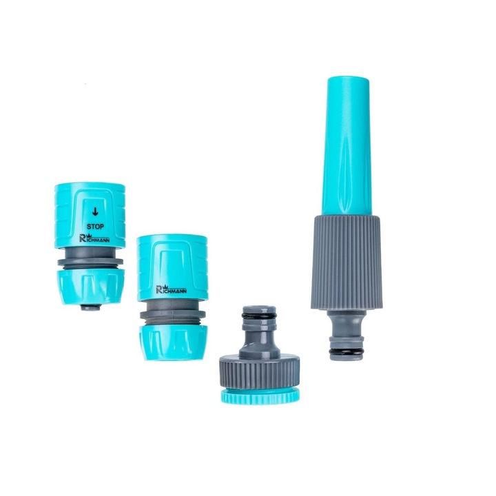 Комплект спрей, дюза за маркуч с аксесоари, 4 бр., 1/2", Richmann