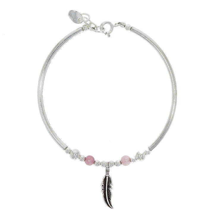 Bratara Argin Cuart Rose si Pana