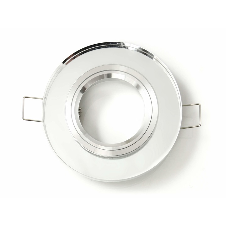 KOLORENO Spotlámpa keret, Üveg, 90 mm, Ezüst