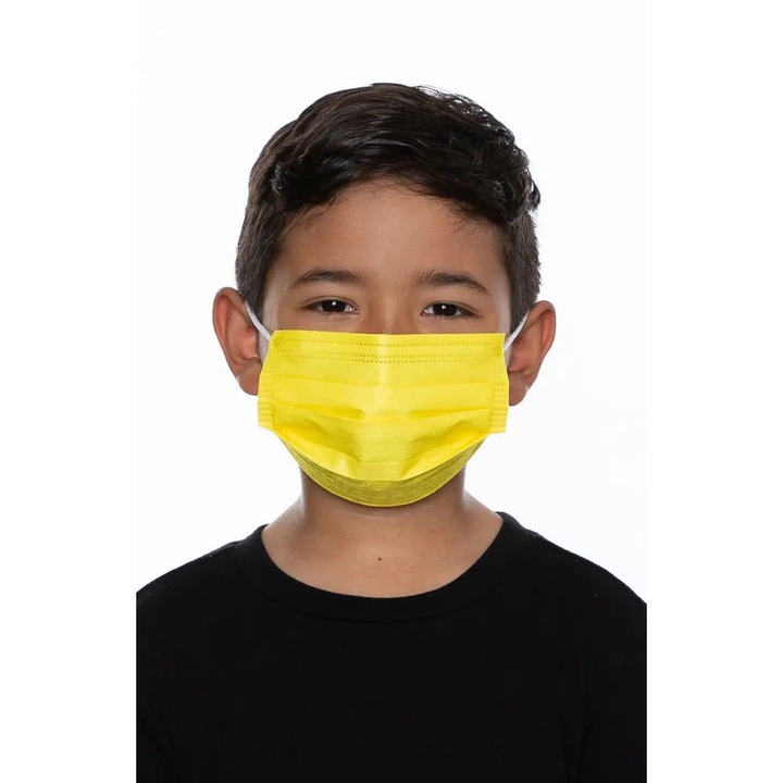 Set 50 de masti medicale tip IIR pentru copii, culoare galben
