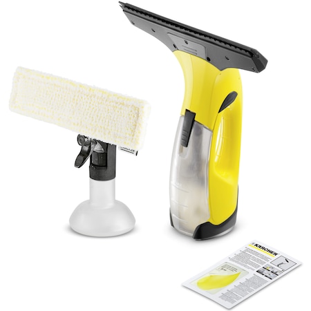 Aspirator de geamuri Karcher WV 2 Plus 1.633-490.0, 35 min, Capacitate rezervor apa 100 ml, Putere de curatare aproximativ 75 m², Galben/Negru