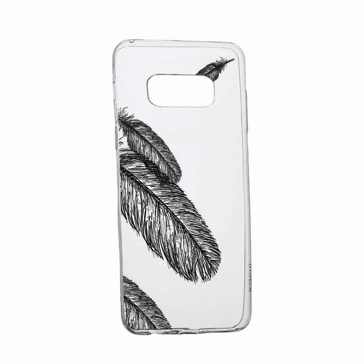 Силиконов калъф Unique за Samsung Galaxy Note 9, Feathers BW, Transparent TR 18