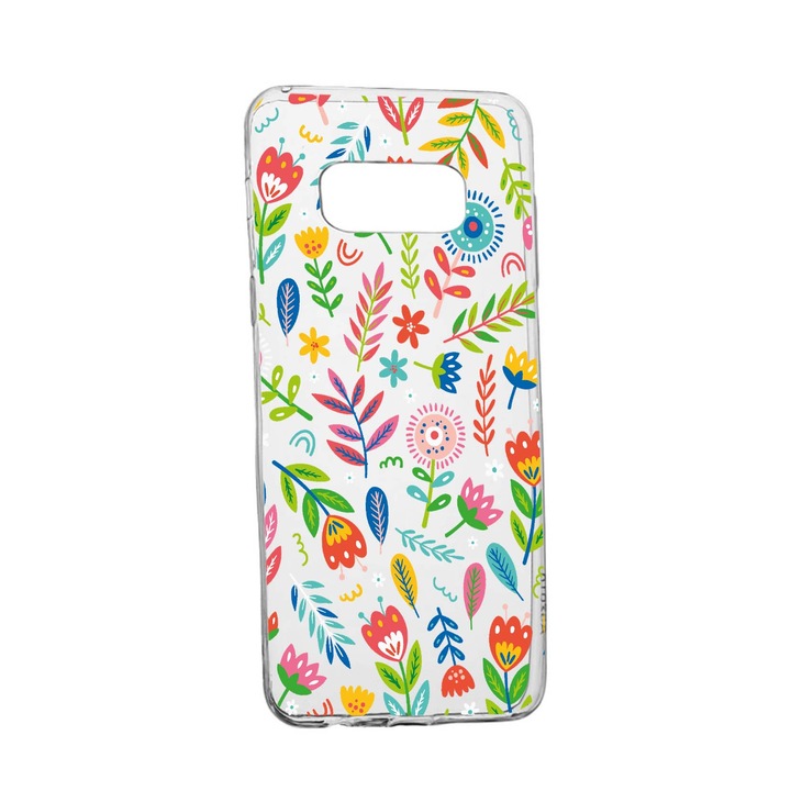 Силиконов калъф Unique за Samsung Galaxy Note 9, Happy Flowers, Transparent TR 756