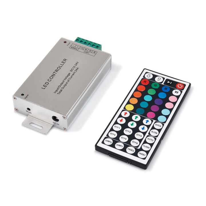 Радиочестотен (RF) контролер RF-RGB-44 288W за RGB LED ленти, 24 A, IP20, 12V