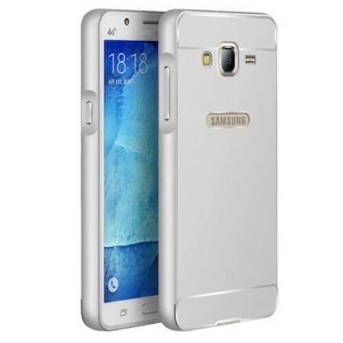 Husa Bumper Aluminiu+Capac TPU i-berry Pentru Samsung Galaxy A5 A500 Argintiu