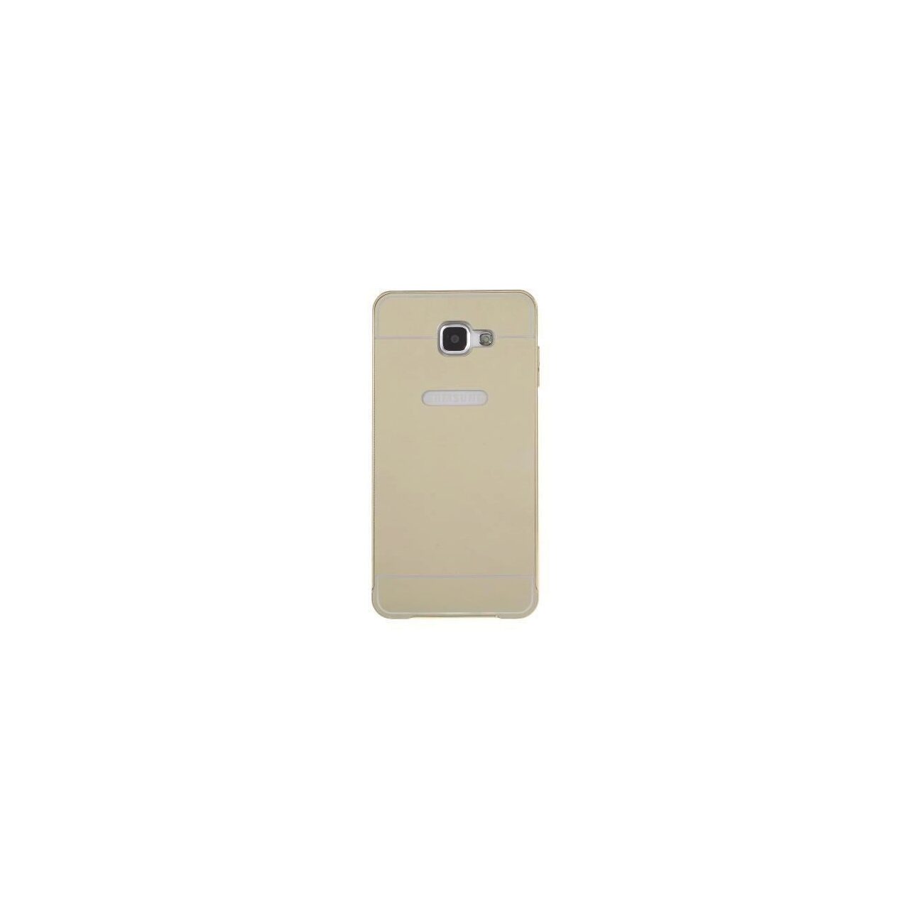 Husa Bumper Aluminiu+Capac TPU i-berry Pentru Samsung Galaxy A3 A310 Auriu