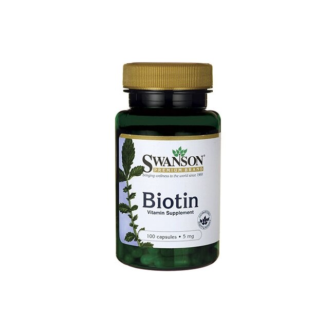 Supliment alimentar, Swanson, Biotin (vitamina B7) 5 mg, 100 capsule