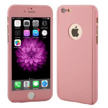 Husa Full Cover 360° (fata + spate + geam sticla) pentru Apple iPhone 6 Plus / 6S Plus, rose gold Husa Full Cover 360° (fata + spate + geam sticla) pentru Apple iPhone 6 Plus / 6S Plus, rose gold