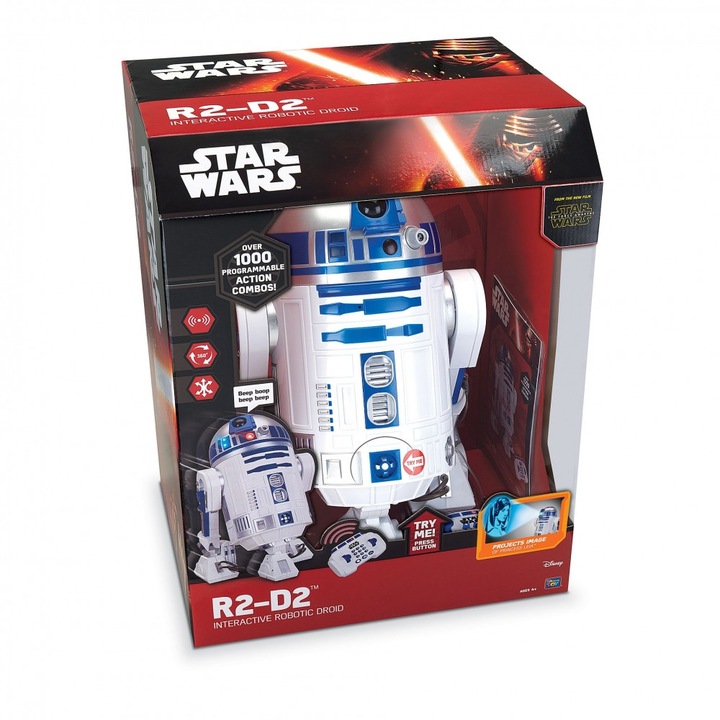 Robot Disney Star Wars Droid R2-D2, 40 cm, cu telecomanda