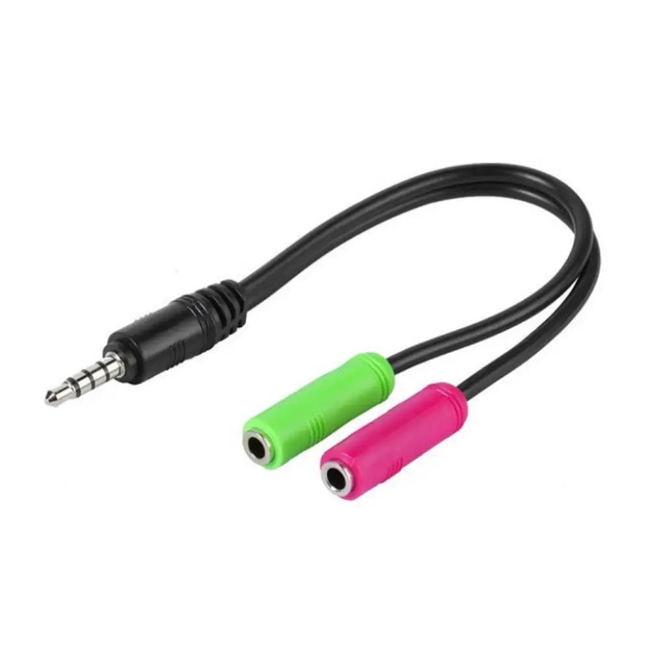 Adaptor VIVANCO 45499 3,5 mm (M) (4 pini) 2 x 3,5 mm (F) (3 pini) 0,10 m