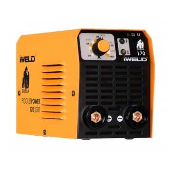 Aparat de sudura invertor IWELD Gorilla Pocketpower 170, putere 160A, electrozi 1.6-3.2, 3kg Aparat de sudura invertor IWELD Gorilla Pocketpower 170, putere 160A, electrozi 1.6-3.2, 3kg