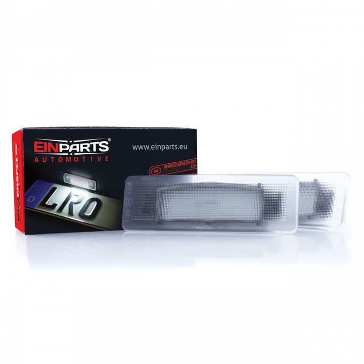 Set 2 x Lampa LED numar inmatriculare, Einparts, CANBUS, Compatibil cu Kia, Negru